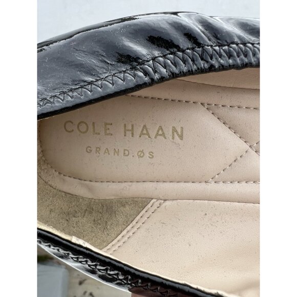 Cole Haan black patent leather wedge heels Grand Zero OS sz 9 office comfy - Picture 8 of 9
